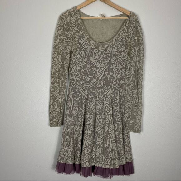 Free People Floral Lace Fit and Flare Dress Medium - Picture 4 of 12